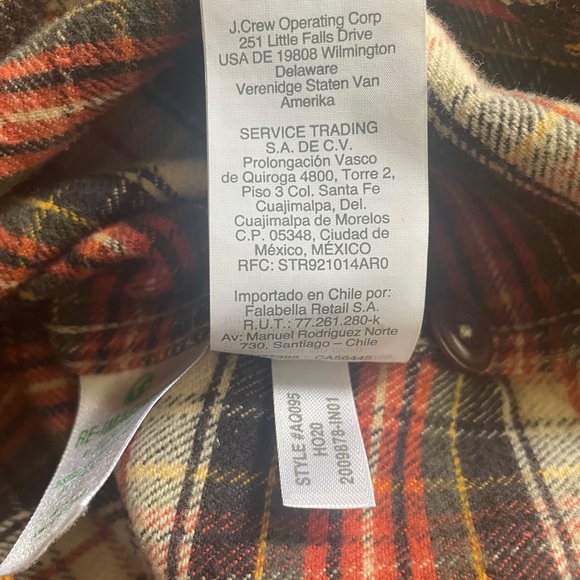 J CREW Midweight flannel Plaid Button Down workshirt Size Small S Slim AQ095 - Picture 6 of 6